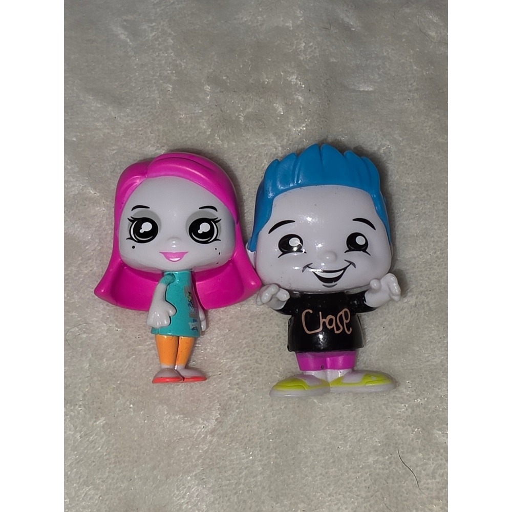 FGTeeV Mini Figures Chase and Lexi Collectible Toy Set Blue Pink Hair